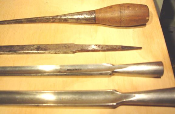 Vintage Wood Working Turning Lathe Chisels