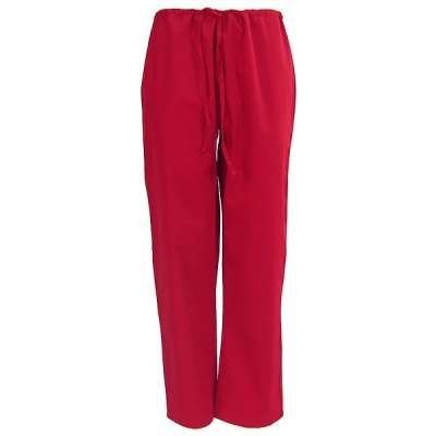 New Scrub Station Womens 3X 3XL Red Medical Uniform Drawstring Pant 