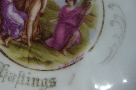 Antique Porcelain Dish with Angelica Kauffman Painting