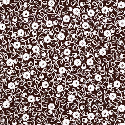 Michael Miller Honey Bee Swirl Floral Vines Cocoa Brown