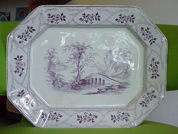 Antique Purple Transferware SEINE Staffordshire WEDGWOOD PLATTER