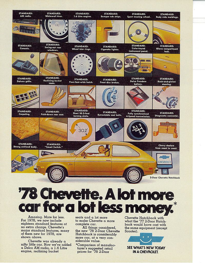 1978 Chevrolet Chevette Vintage Chevy Print Ad