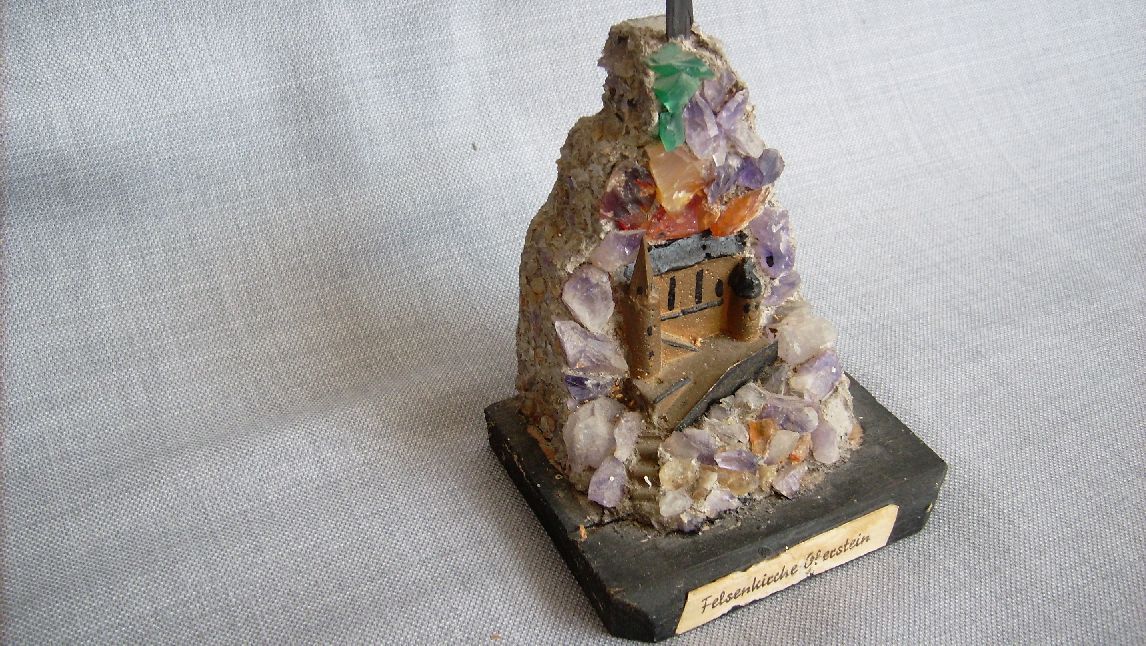 Old Souvenir Famous Rock Church Idar Oberstein Germany