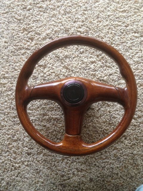  Wood Steering Wheel Rare Momo Italy Vintage Hub Classic Mercedes Chevy