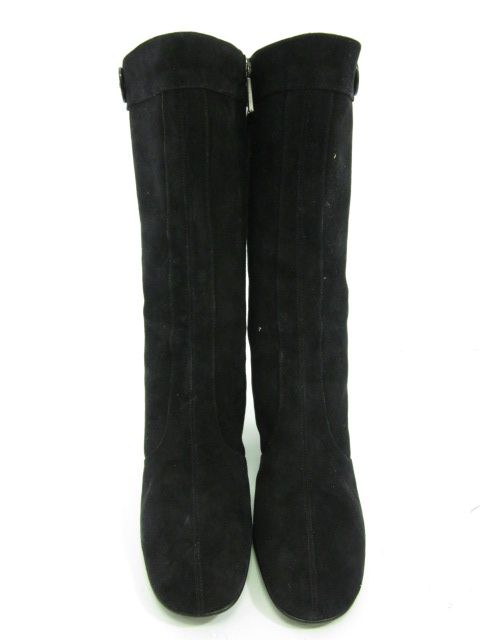 claudia ciuti black suede heeled mid calf boots sz 9