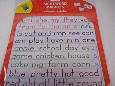 45 Sight Word Magnets Teacher Gift Fridge Classroom Decor Accents