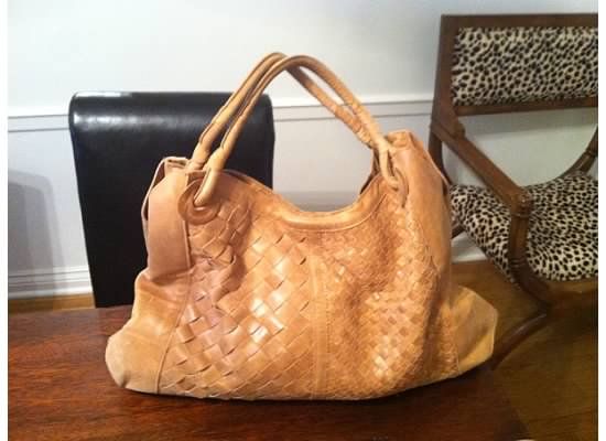 Anthropologie by Chocolat Blu Leather Boho Hobo Shoulder Bag Tote in