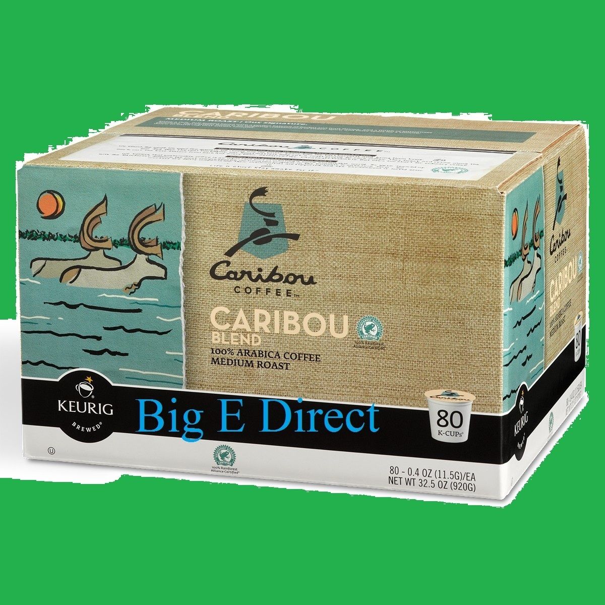 Caribou Coffee Medium Roast Caribou Blend K Cup Packs   80 ct Keurig