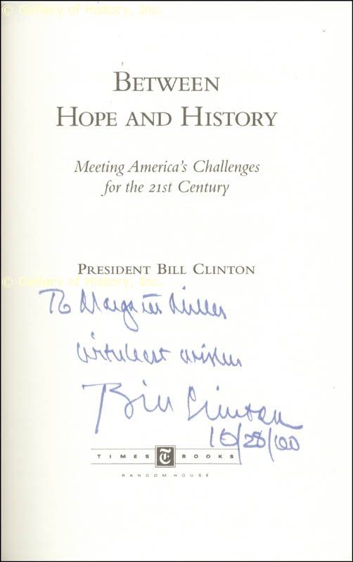 WILLIAM J. BILL CLINTON   INSCRIBED BOOK SIGNED