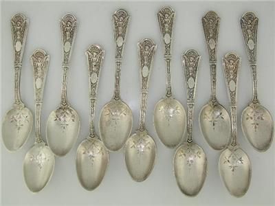 11 sterling albert coles 4 5 8 spoons cupid 1878