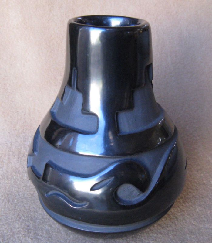 Santa Clara Black Pottery Jar by Frances Naranjo