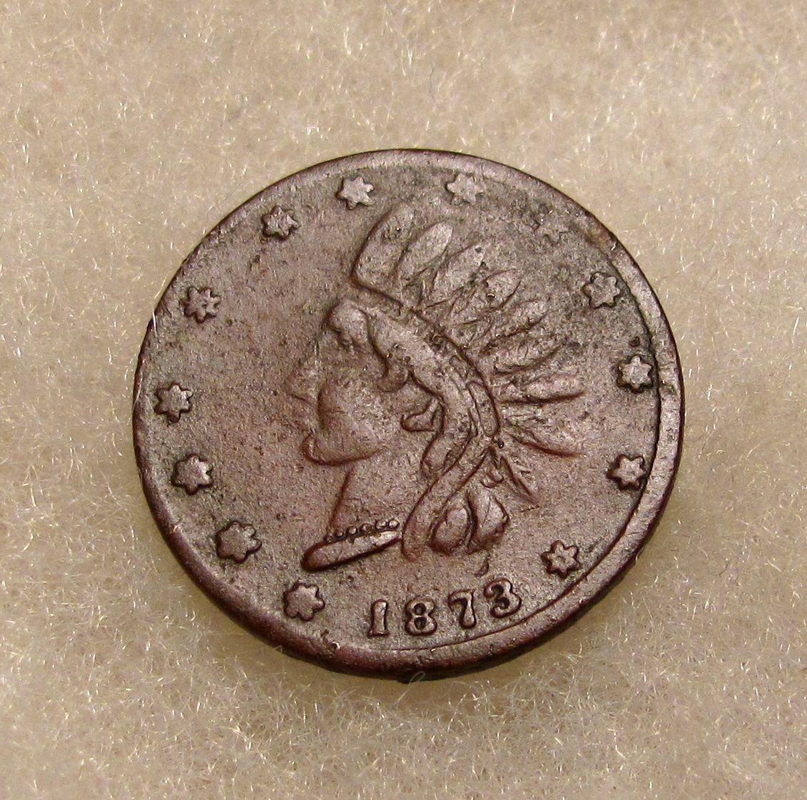 1873 Store Card Token James French Clarksburg Ohio Decent Token