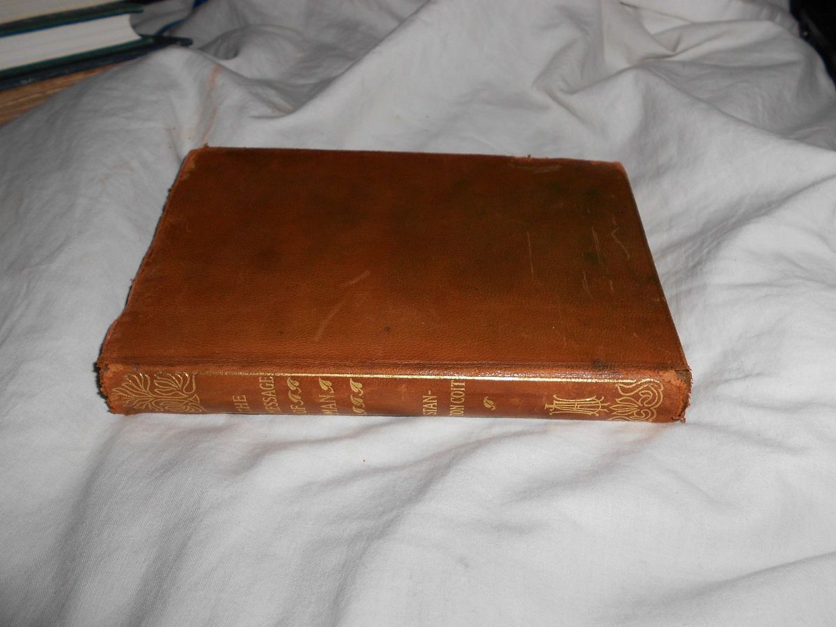 ca 1922 Message of Man Stanton Coit Rare soft Leather Unitarian