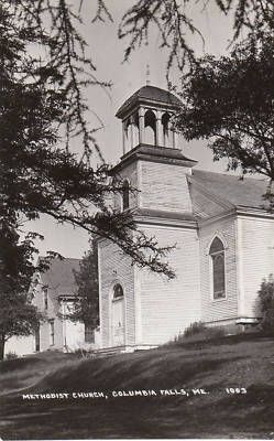 E1560 Me Columbia Falls Meth Church Photo Postcard