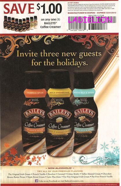 Baileys Coffee Creamer $1 1 x12 31 Coupons