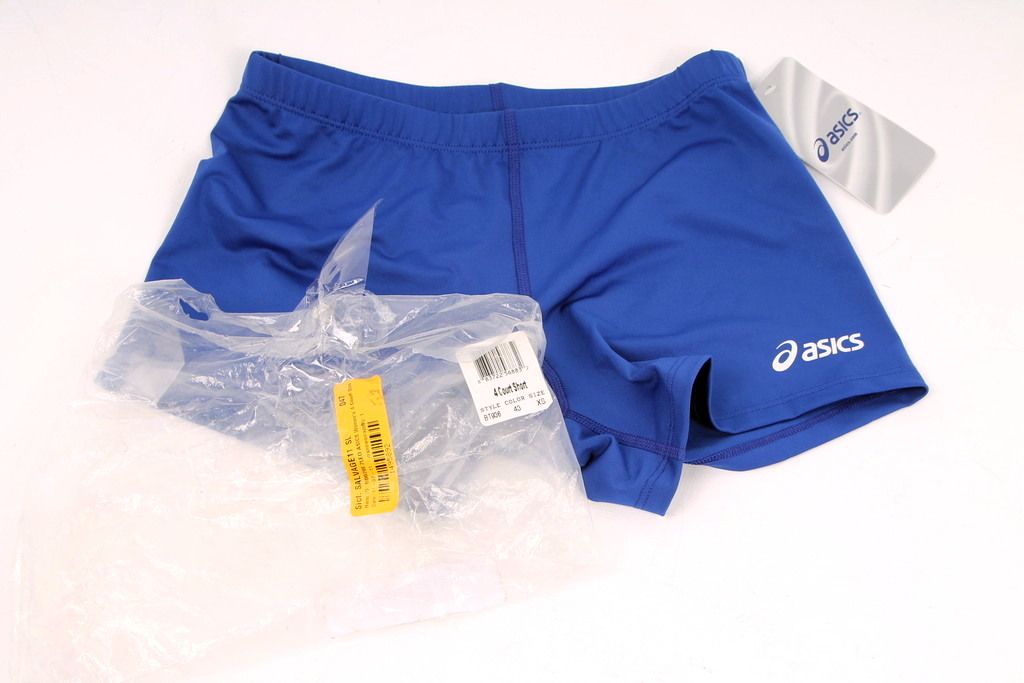 ASICS Womens 4 Court Shorts, Royal, X Small, Volleyball Shorts