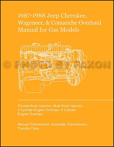 1987 1988 Jeep Cherokee Wagoneer COMANCHE Overhaul Manual Engine