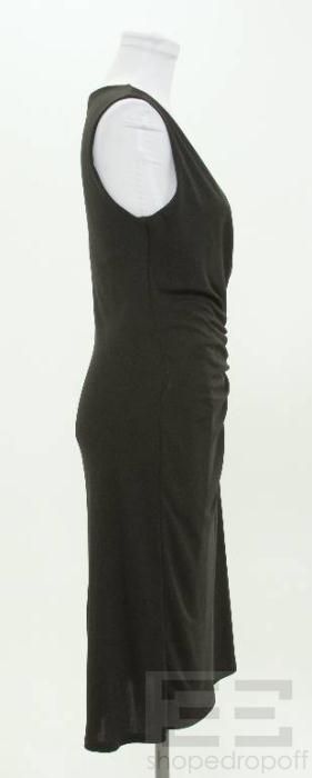 Jasper Conran Black Knit Sleeveless V Neck Dress Size 10