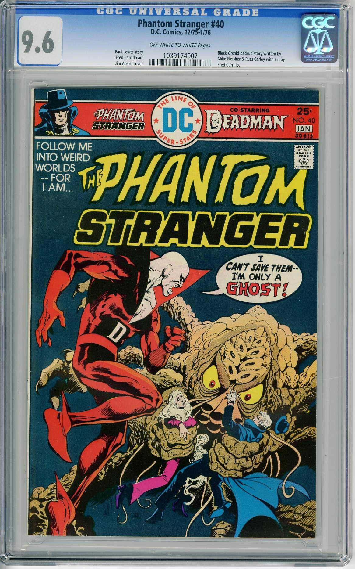 PHANTOM STRANGER #40 (1976) CGC NM+ 9.6 OWW Pages DEADMAN appr