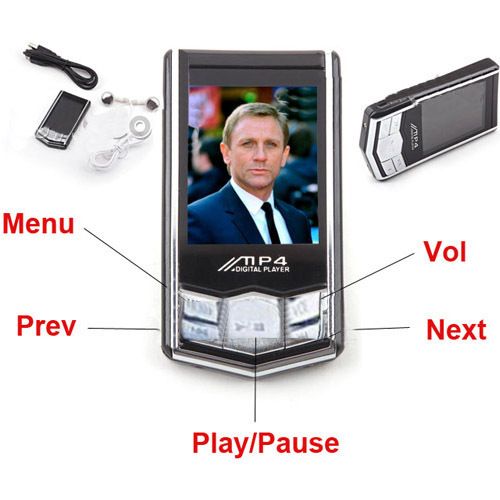 New 4GB 4G Slim 1 8 LCD TFT  MP4 Player FM Radio eBook Photo Game