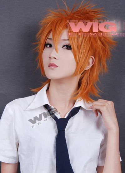 Short Choppy Orange Coplay Stylish Hair Wig