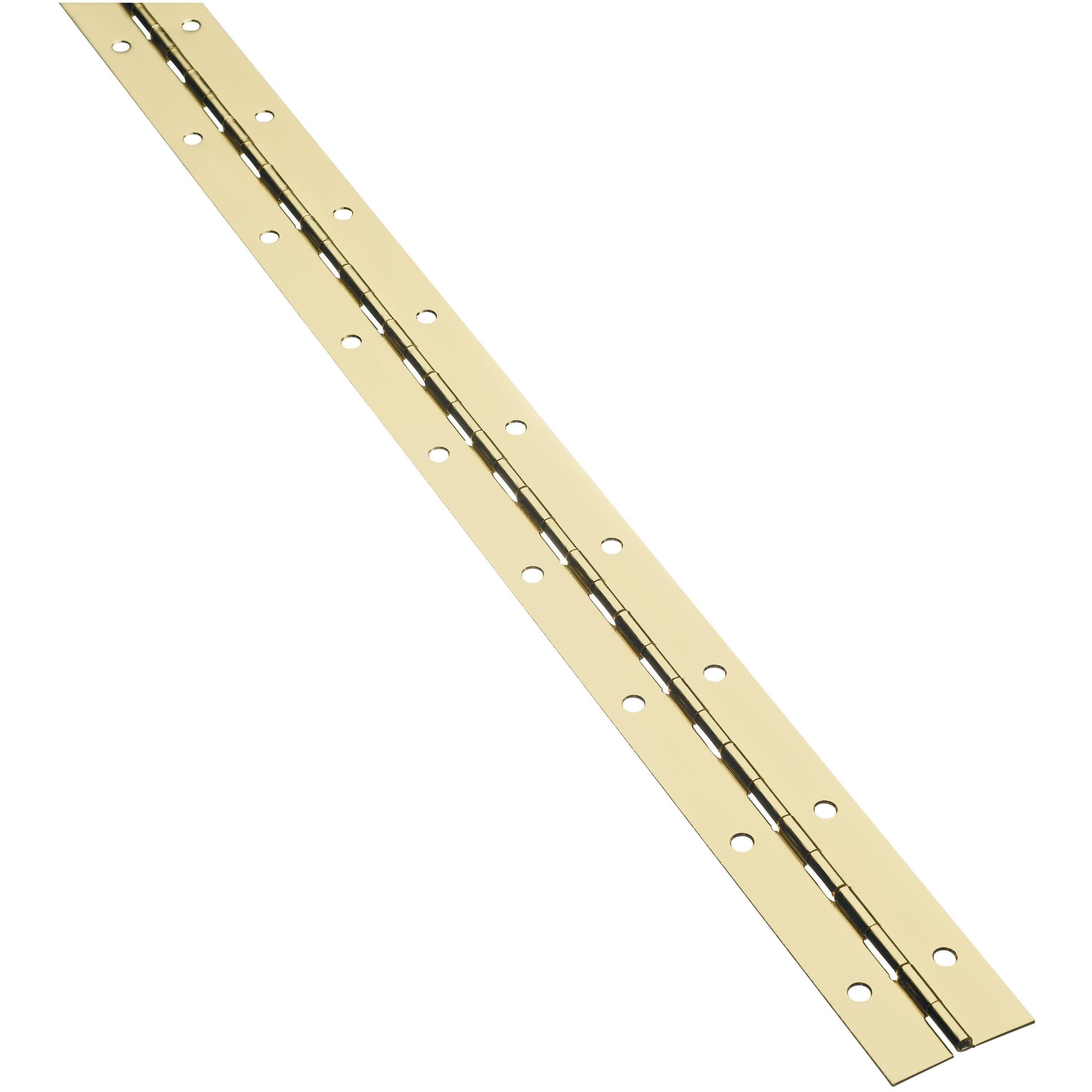  701440 1 1 2 x 30 Bright Brass Medium Gauge Continuous Hinge