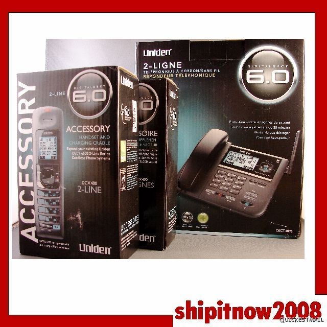 Uniden DECT4096 Corded 2 Line Phone 3 Cordless Handsets