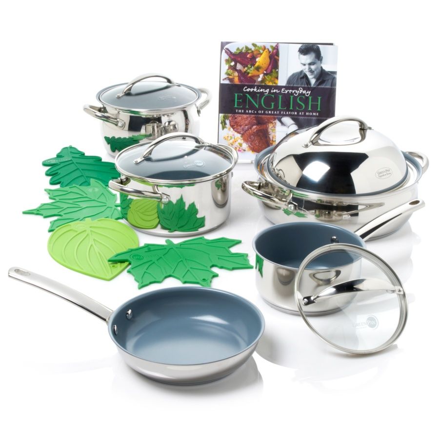  English GreenPan Todds Biggest Stainless Steel 14 Piece Cookware Set