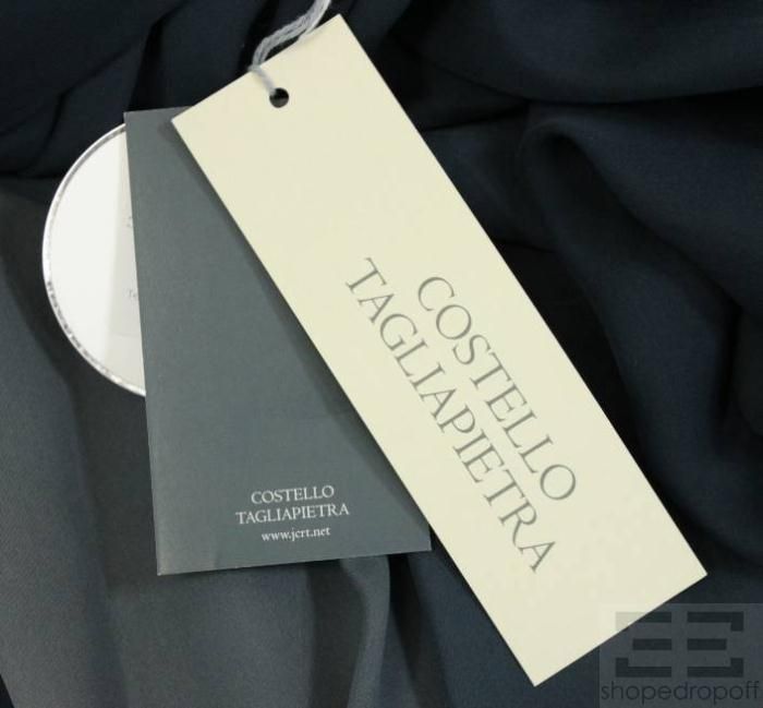 Costello Tagliapietra Grey Tan Ombre Silk Gathered Dress Size 4 New