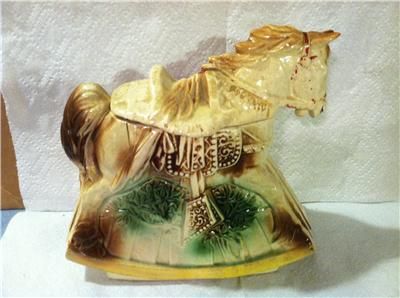 Vintage McCoy Pottery Rocking Horse Cookie Jar   Hand Painted Original