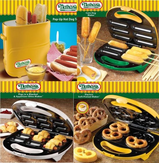  Famous Party Set Hot Dog Toaster, Corn Dog, Pretzel, Appetizer Makers