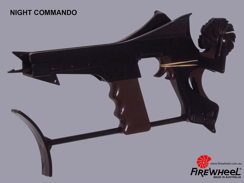 NIGHT COMMANDO   BLACK WITH A BLACK FIREWHEEL AND FIRING PIN