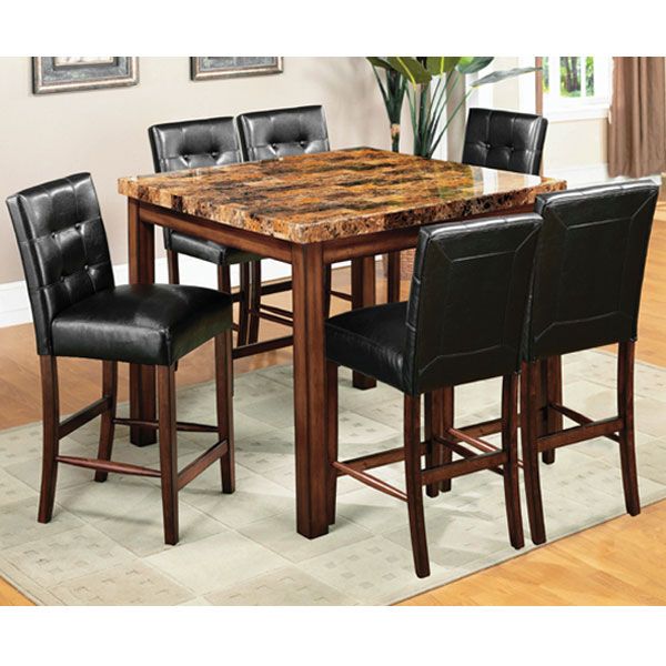 rockford faux marble top counter height dinette set