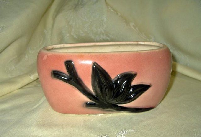 Vintage Royal Copley Pink with Black Magnolia Planter