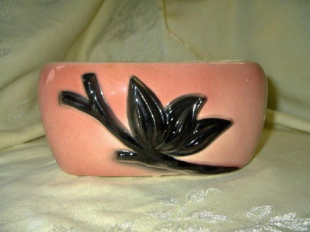 Vintage Royal Copley Pink with Black Magnolia Planter