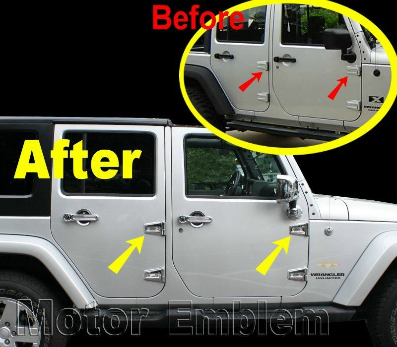 28 Pcs Jeep Wrangler 4 Door Chrome Hood Door Hinge Trim 07 08 09 10 11