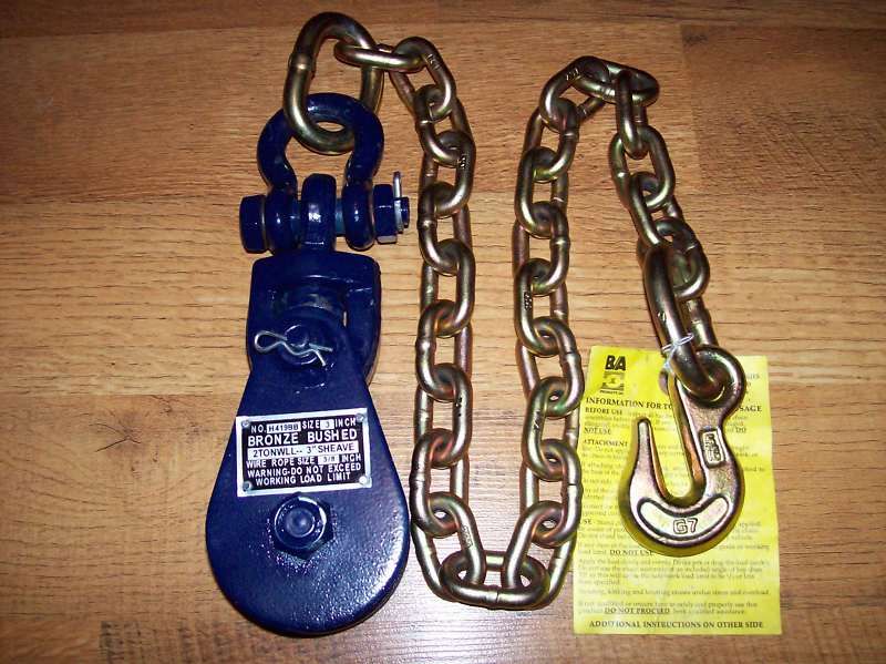 New 2 Ton Recovery Snatch Block w Chain for Wrecker Rollback Winch