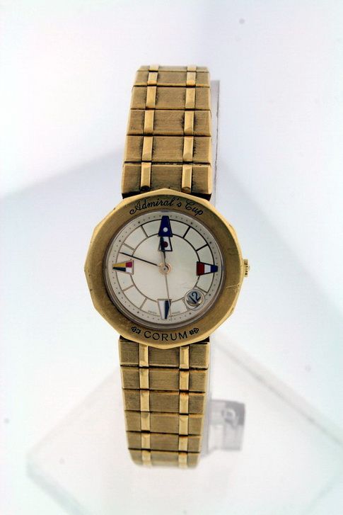 corum admirals cup 18k yellow gold ladies watch