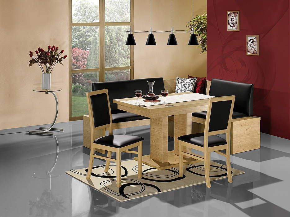   black leather dining set kitchen booth breakfast nook corner bench