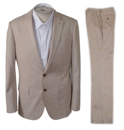 crew Ludlow Suit Italian Chino, Pants 28W, Jacket 40R in Stone