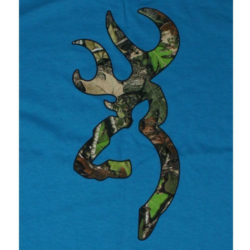 Turquoise Browning Camouflage Buckmark T Shirts Logo Color Camo