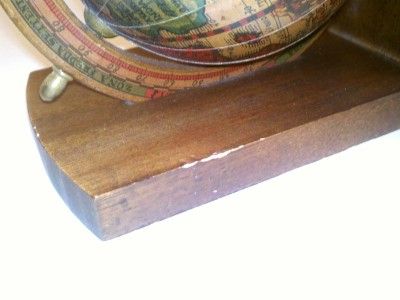 Pair of Vintage Olde World Globe Wood Bookends Italy Antique Old