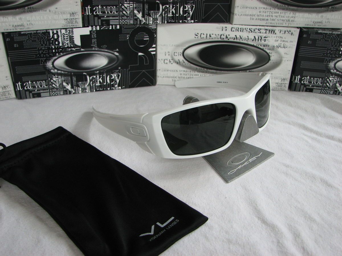  FUEL CELL POLISHED WHITE FRAME W STEALTH BLACK POLARIZED CUSTOM LENSES