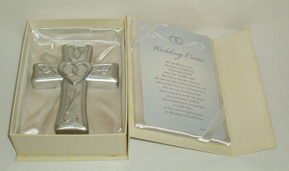  Resin WEDDING CROSS Satin Lined Gift Box Abbey Press Wall Hanging Gift