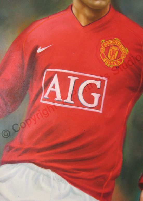 Cristiano Ronaldo Manchester United Original Soccer 36 x 24 Oil