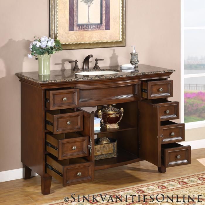 48 Pathenia   Baltic Brown Granite Countertop Bathroom Sink Vanity