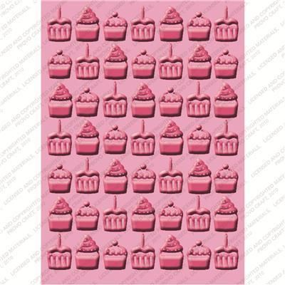 Cuttlebug Large Embossing Folder Birthday Party Cupcakes Scrapbooking
