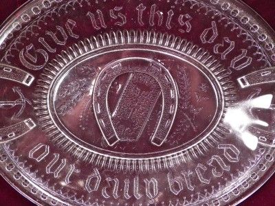Antique Horseshoe Good Luck Prayer Rug Bread Tray Platter 1881 EAPG