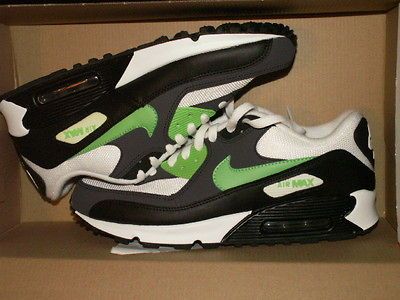 MENS NIKE AIR MAX 90 RUNNING SHOES NEW sz 8 white, gray black & neo