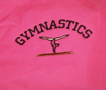  & Gymnast on Balance Beam Custom Embroidered Sports Gym Duffel Bag